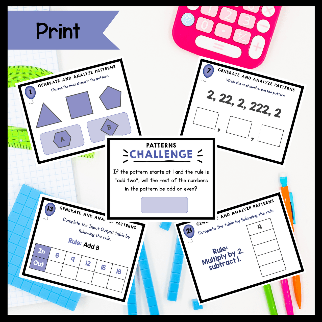 Operations and Algebraic Thinking - 4th Grade Math Task Card Bundle - Image 19