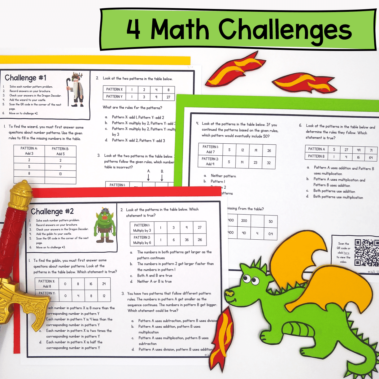 Graph & Number Patterns Dragon Math Escape Room & Webscape™ - 5th Grade 5.OA.B.3 - Image 2