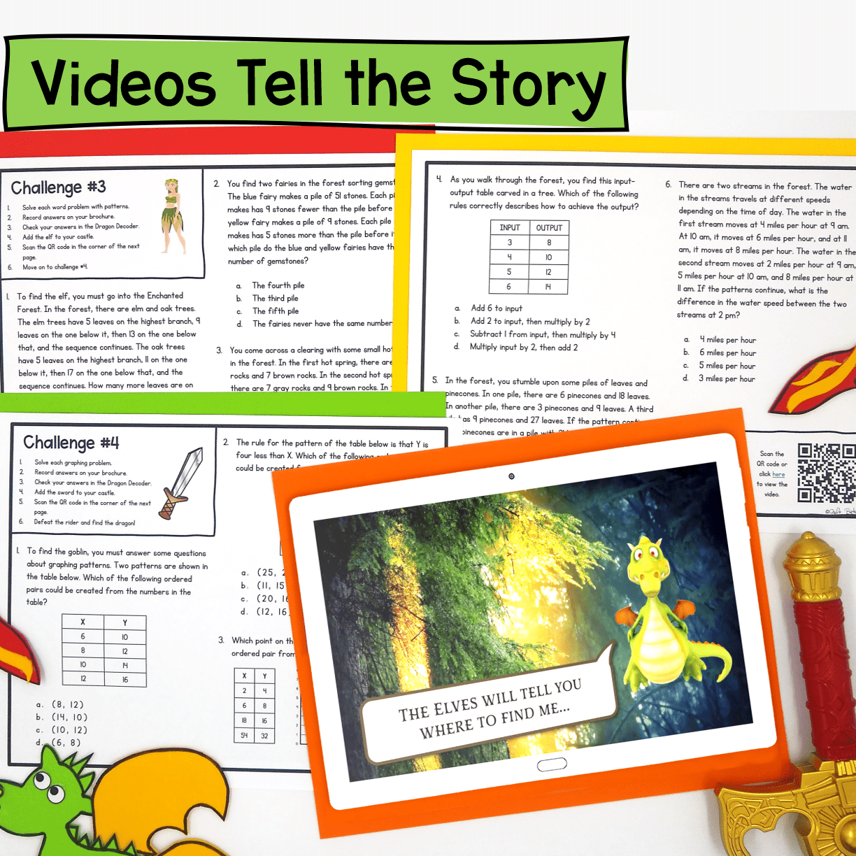Graph & Number Patterns Dragon Math Escape Room & Webscape™ - 5th Grade 5.OA.B.3 - Image 3