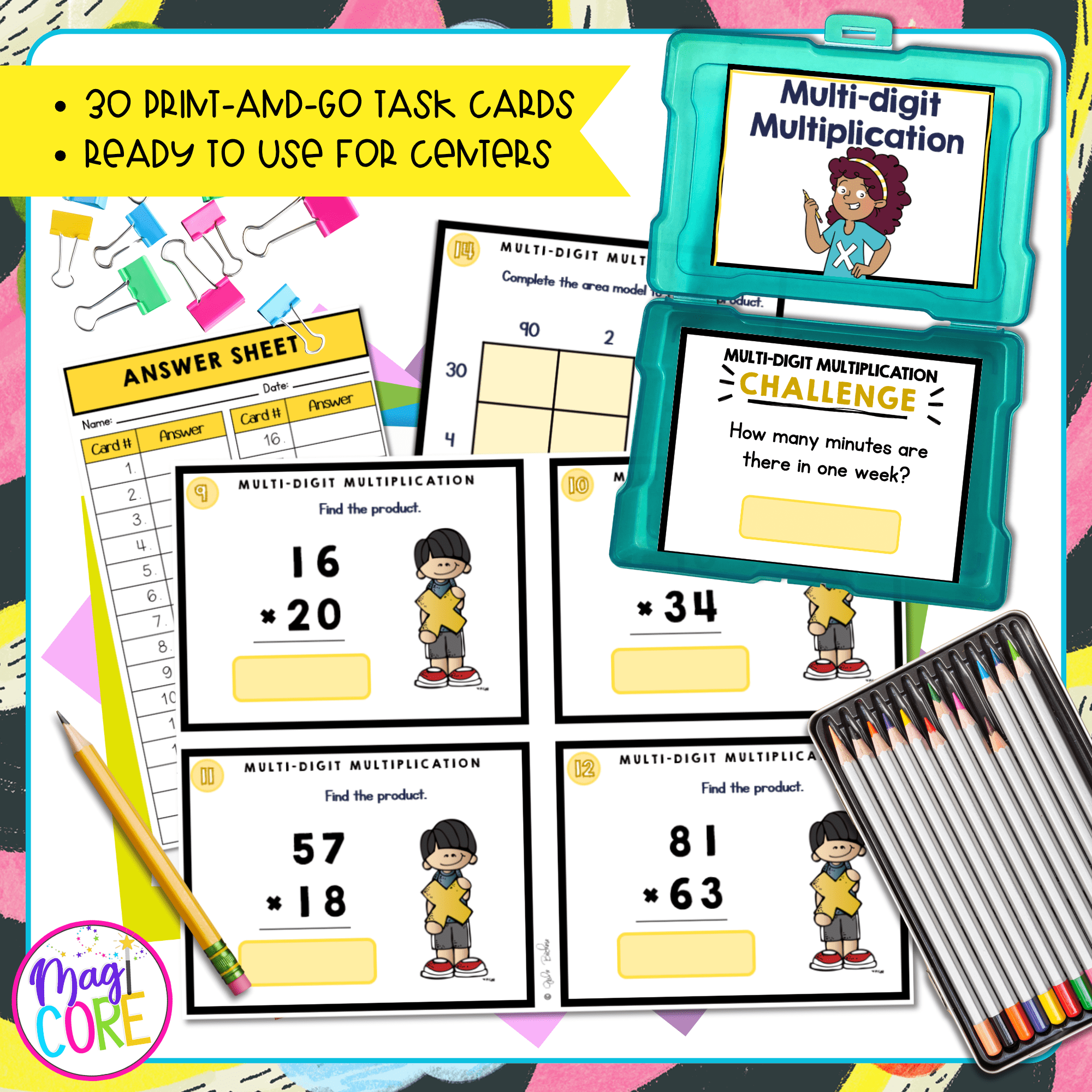 Multi-Digit Multiplication - 4th Grade Task Cards - Print & Digital - 4.NBT.B.5 - Image 2