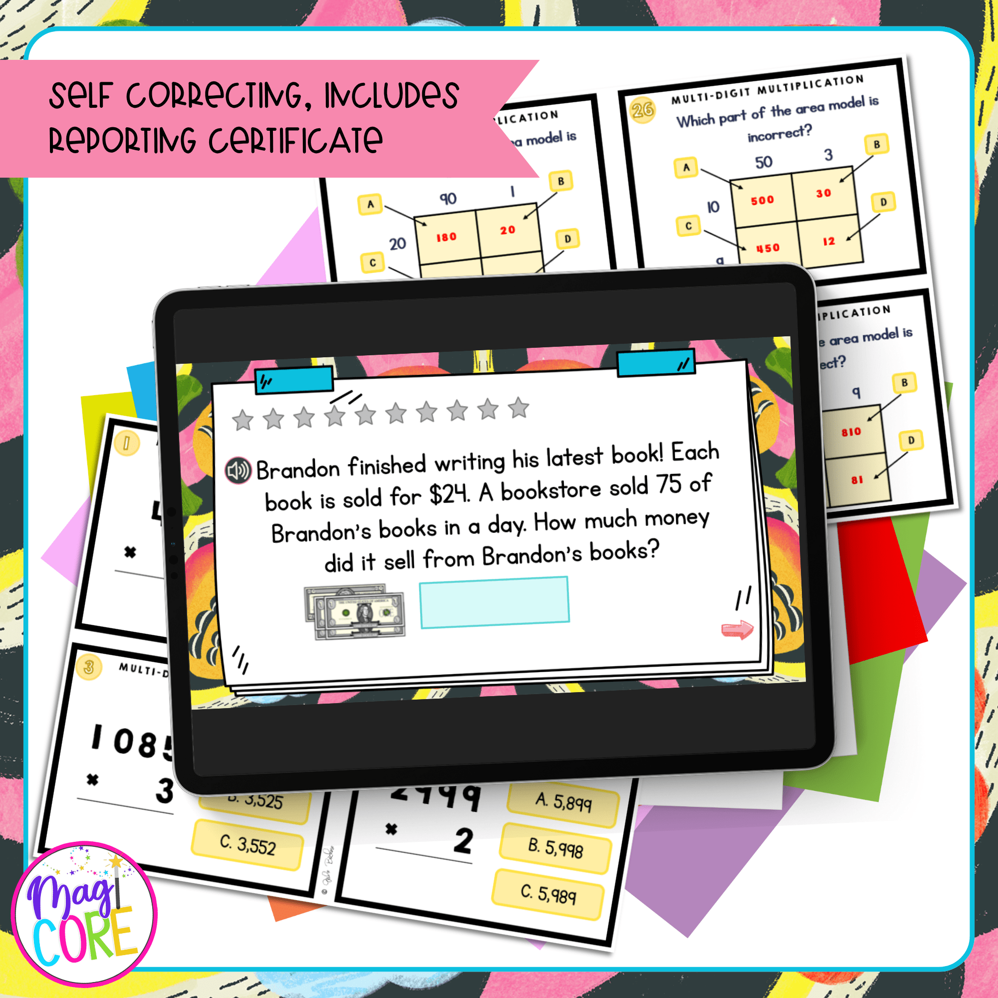 Multi-Digit Multiplication - 4th Grade Task Cards - Print & Digital - 4.NBT.B.5 - Image 3