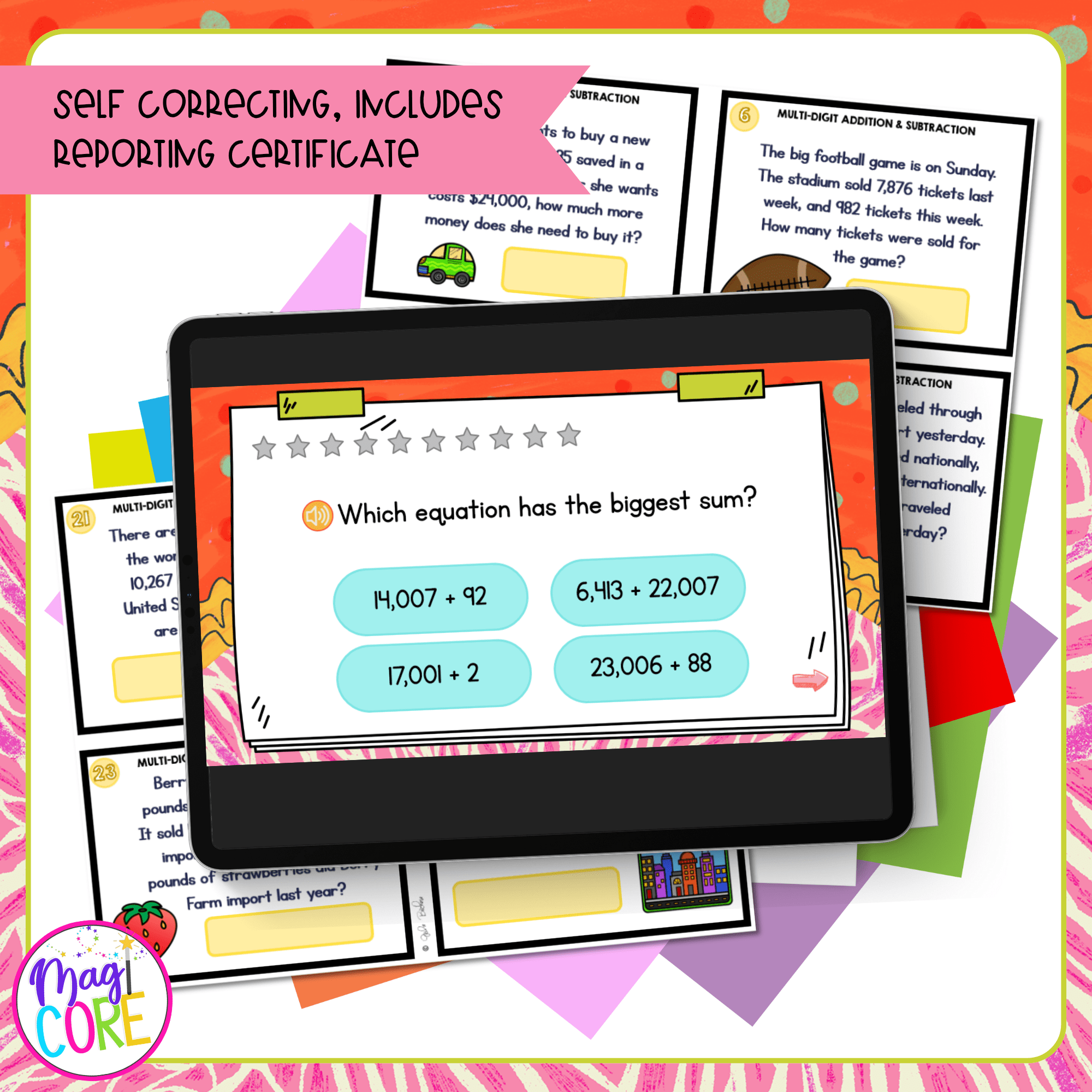 Multi-Digit Addition & Subtraction - 4th Grade Task Cards - Print & Digital - Image 3