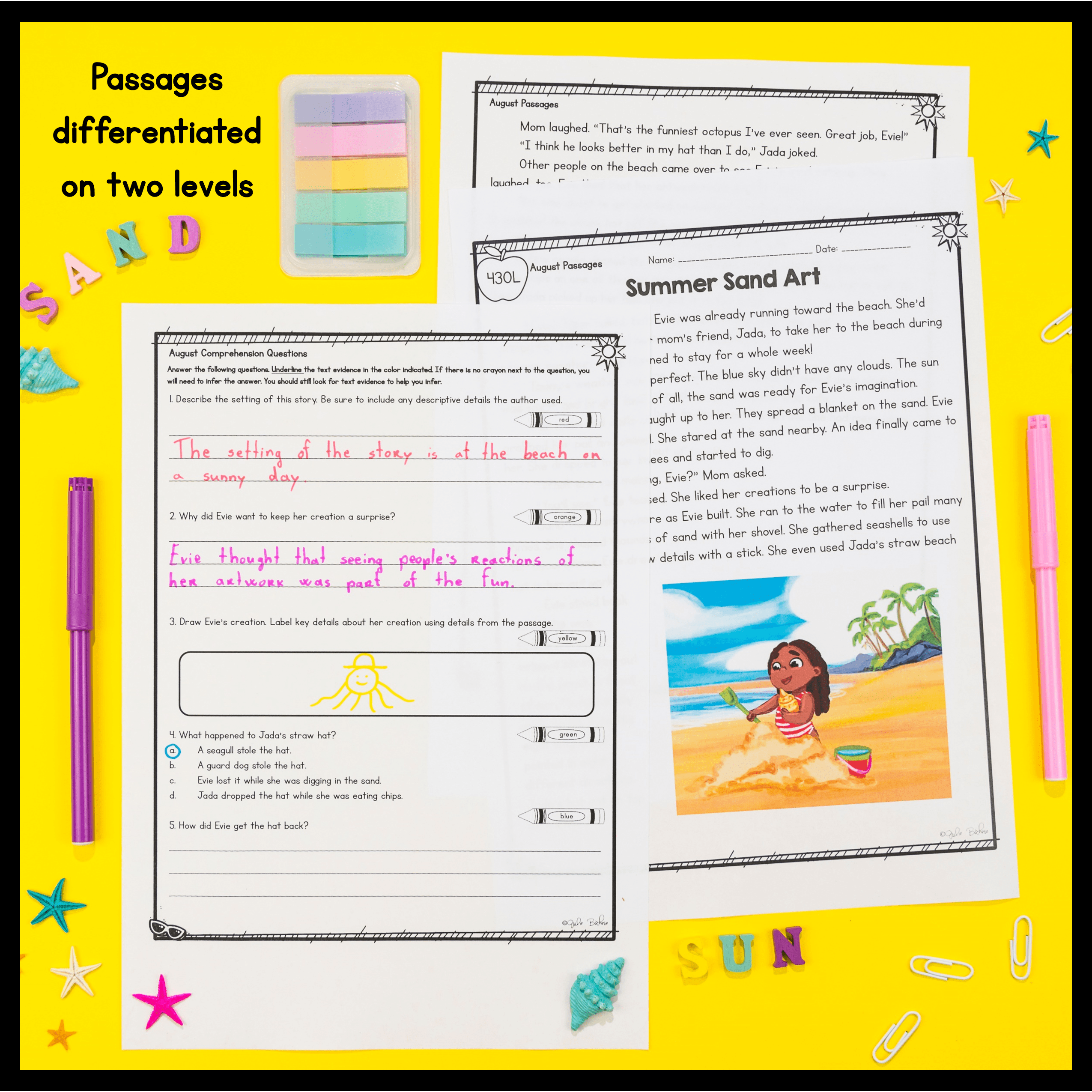 August Lexile Leveled Differentiated Reading Passages - 2nd & 3rd Grade - Image 2