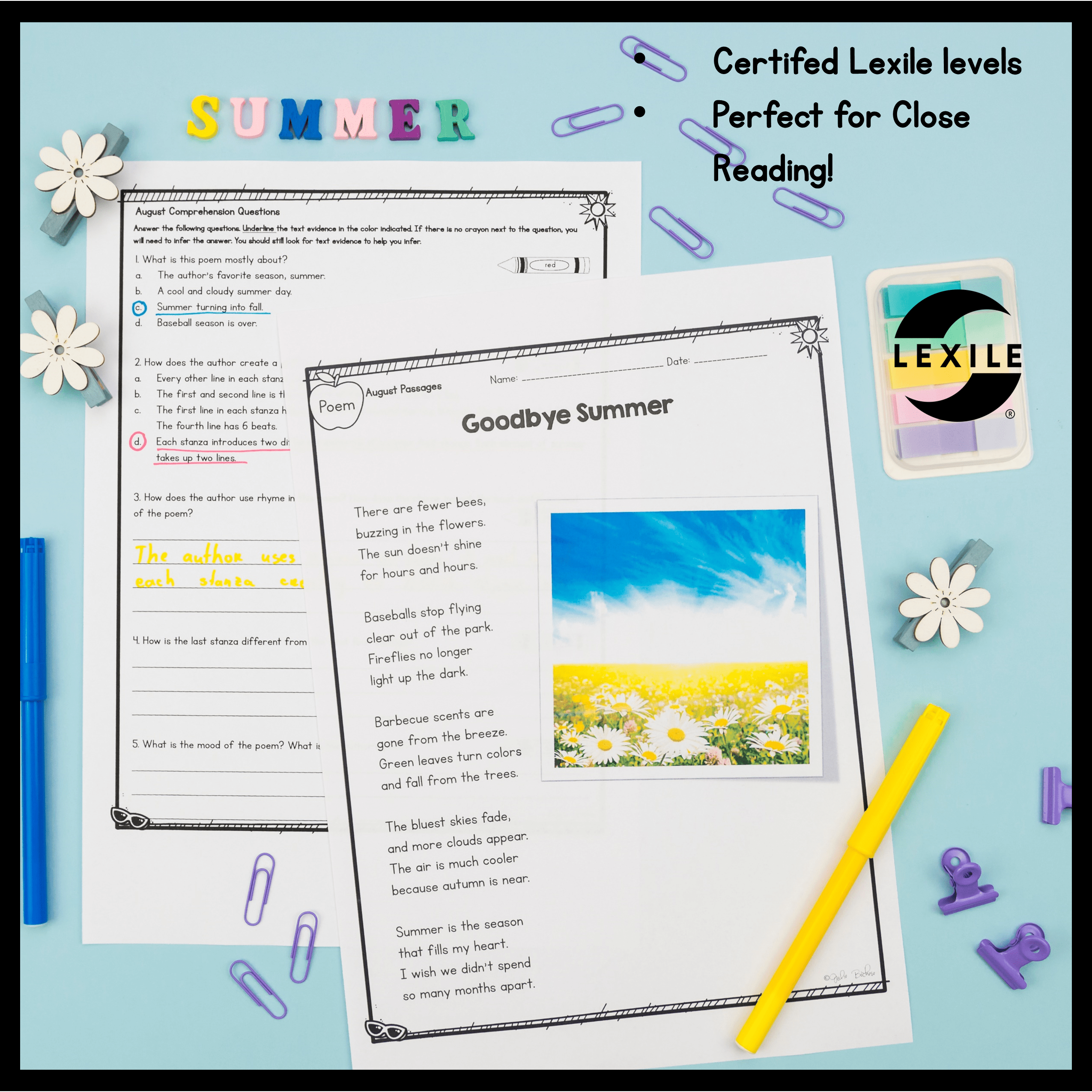 August Lexile Leveled Differentiated Reading Passages - 2nd & 3rd Grade - Image 5