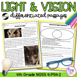 Light and Vision - 4-PS4-2 - Science Differentiated Passages