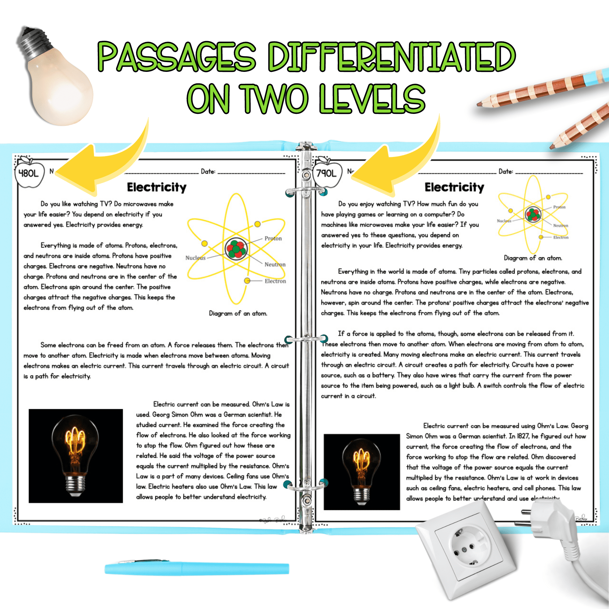 Electric & Magnetic Forces NGSS 3-PS2-3 Science Differentiated Reading Passages - Image 2