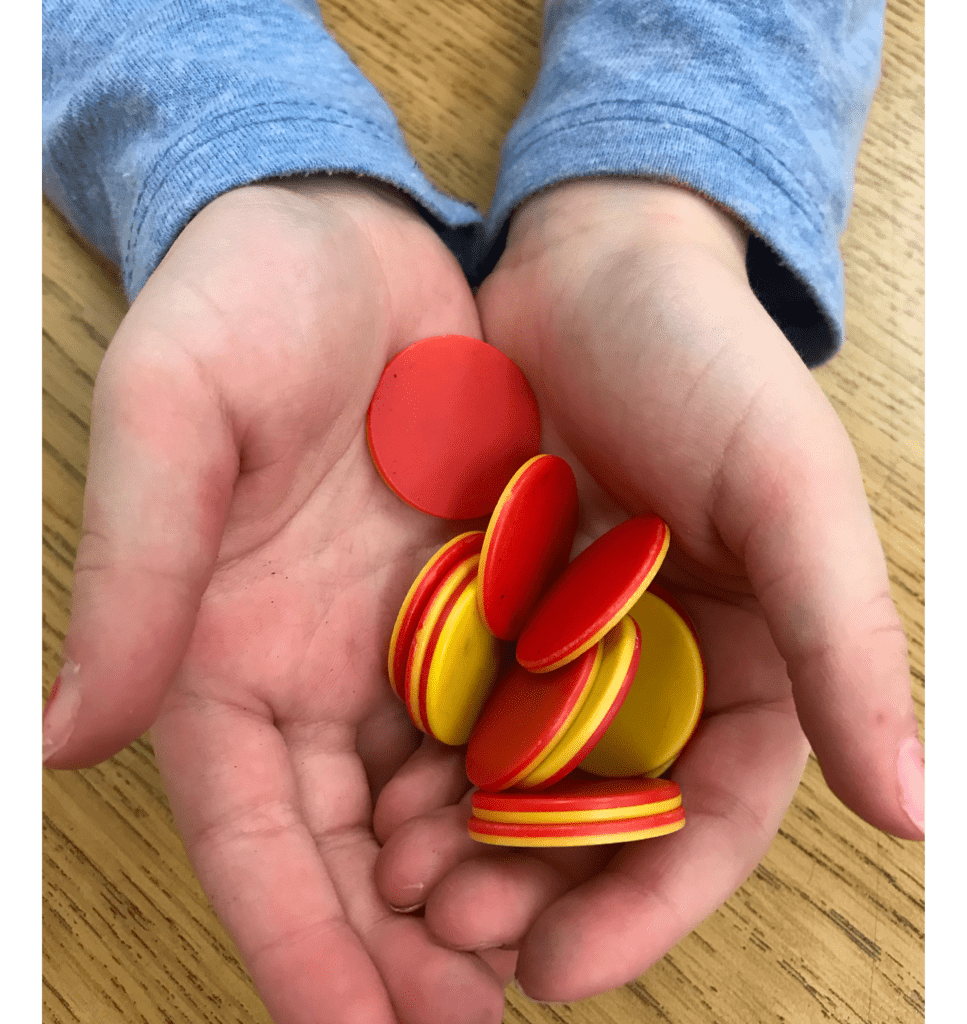 Manipulatives are still very important when you teach division in upper elementary. Model problems using place value chips or base ten blocks.