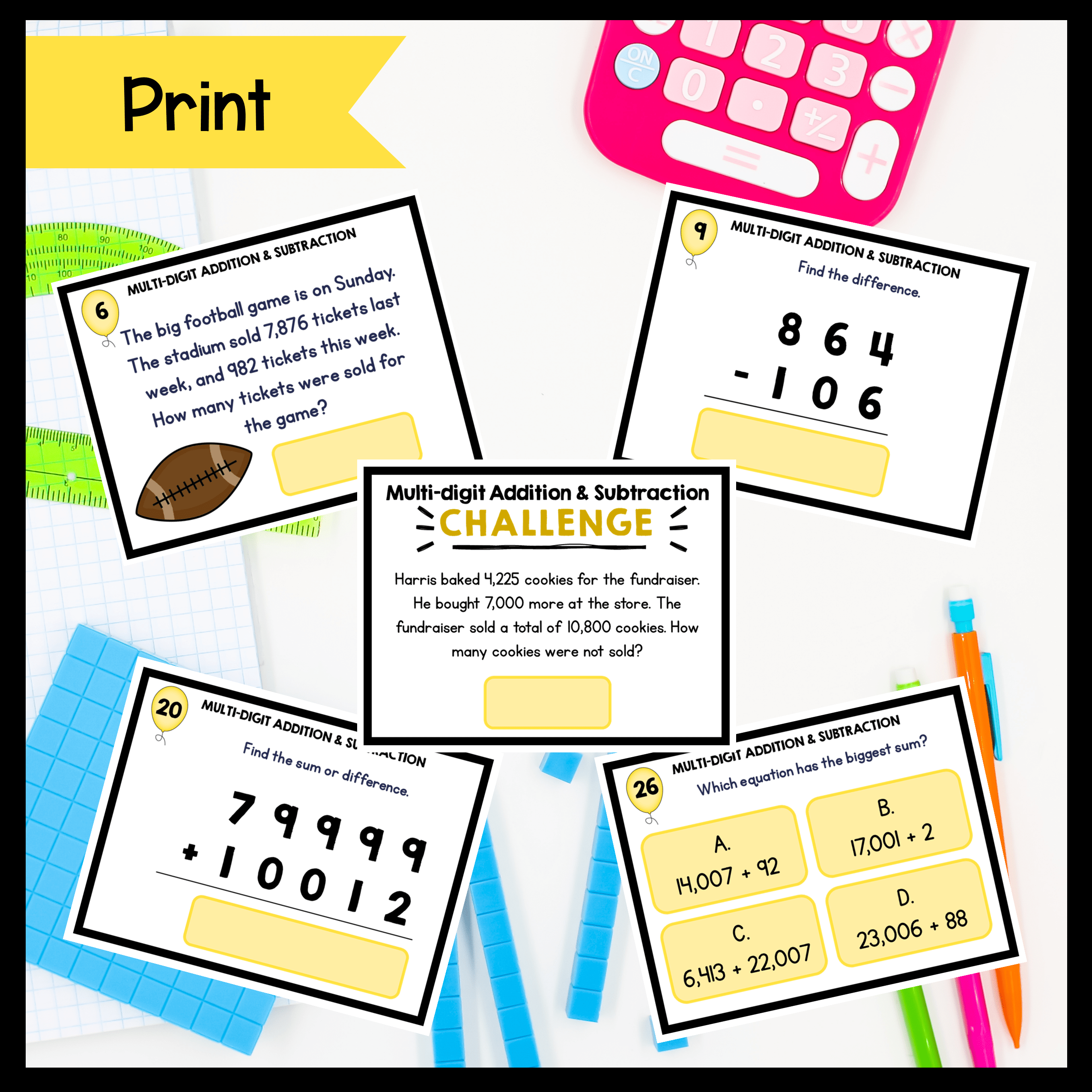 Number & Operations in Base Ten - 4th Grade Math Task Card Bundle - Image 15