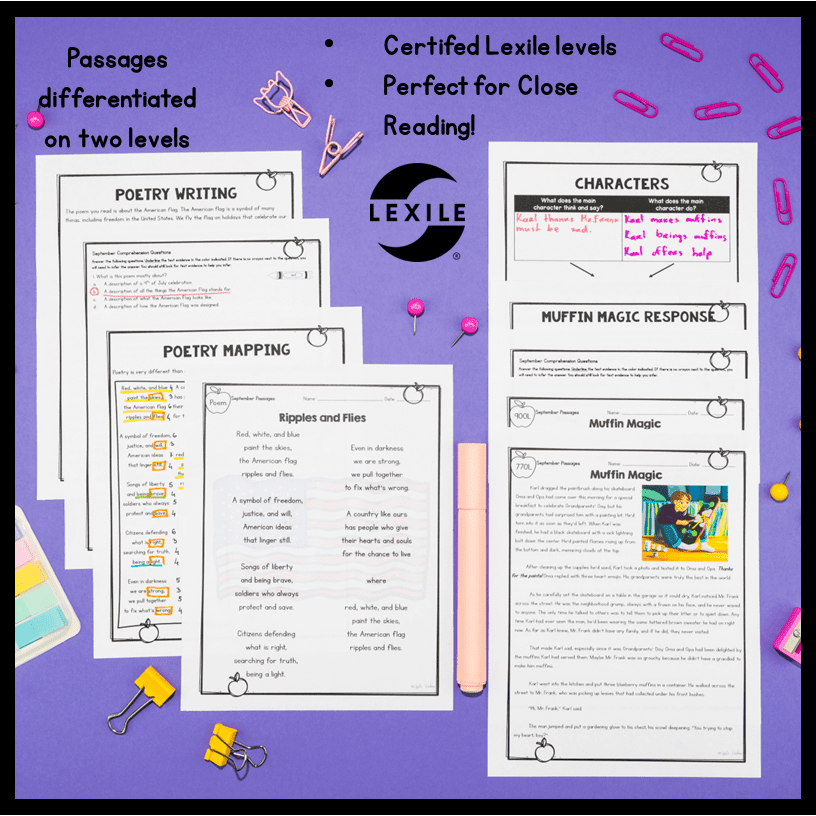 September Lexile Leveled Differentiated Reading Passages - 4th & 5th Grade - Image 2