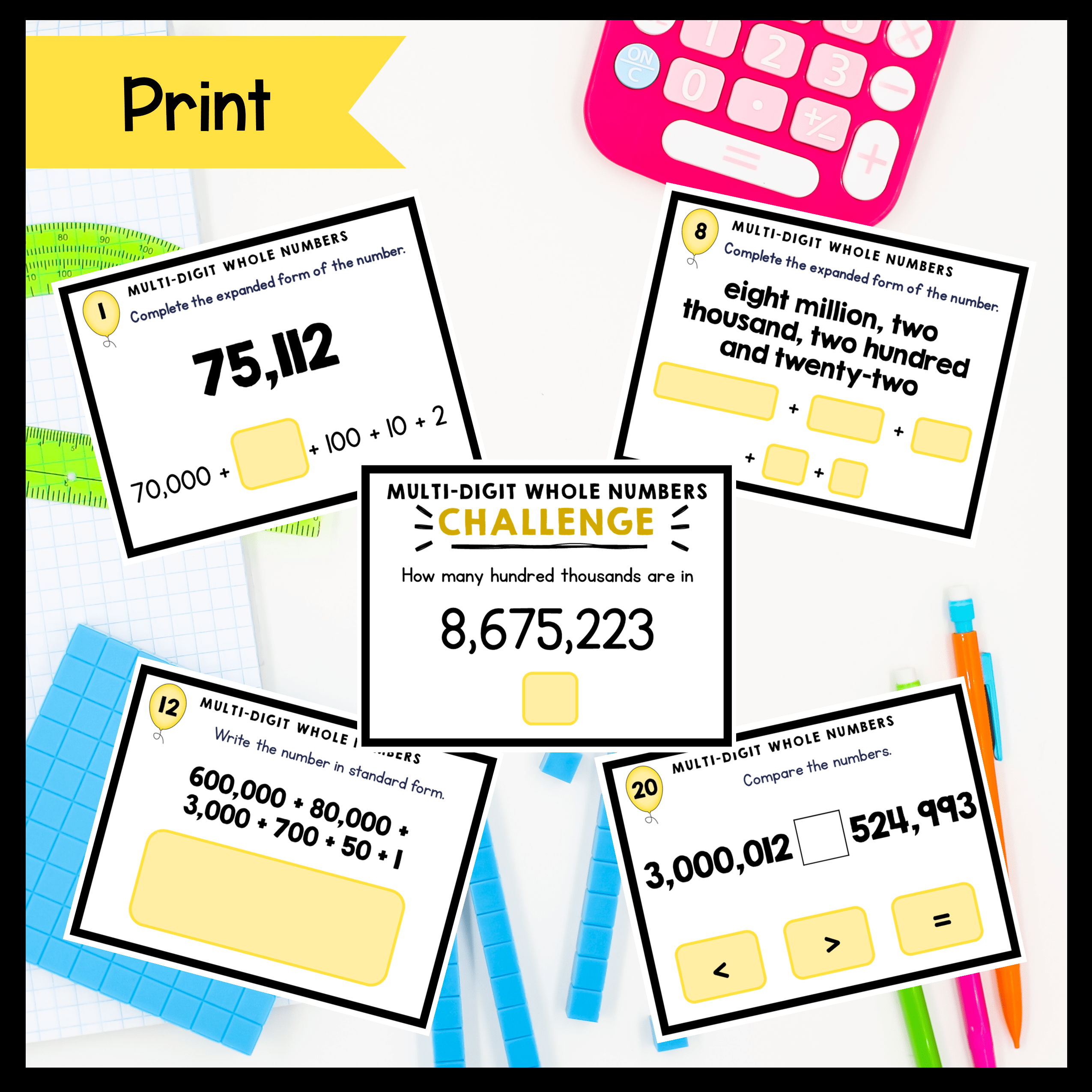 Number & Operations in Base Ten - 4th Grade Math Task Card Bundle - Image 7