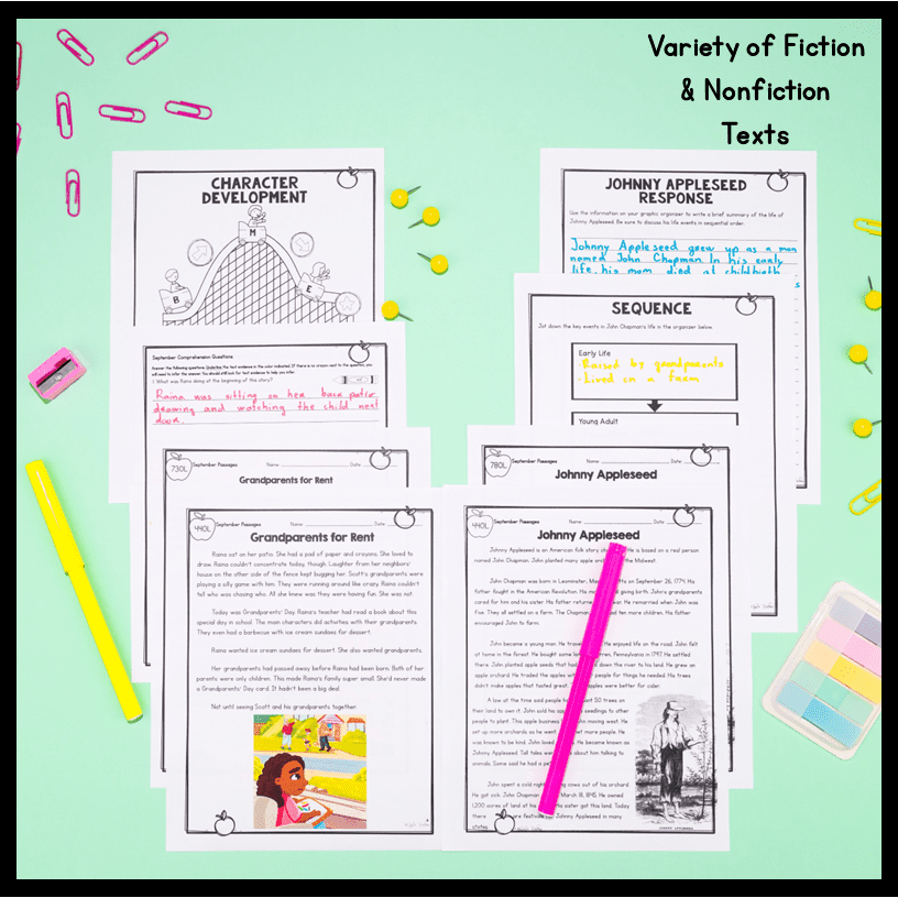 Monthly Themed Lexile Reading Passages BUNDLE 2nd and 3rd Grade - Image 4