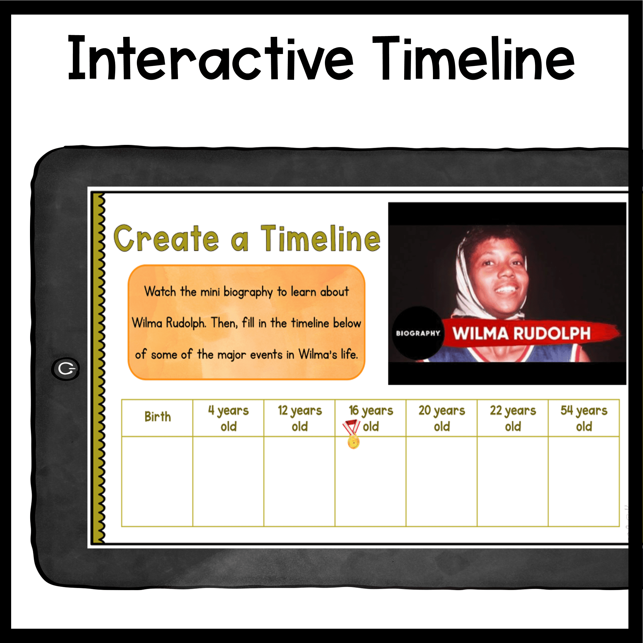 Wilma Rudolph Women in Sports Biography Digital Resource Activity Black History - Image 5