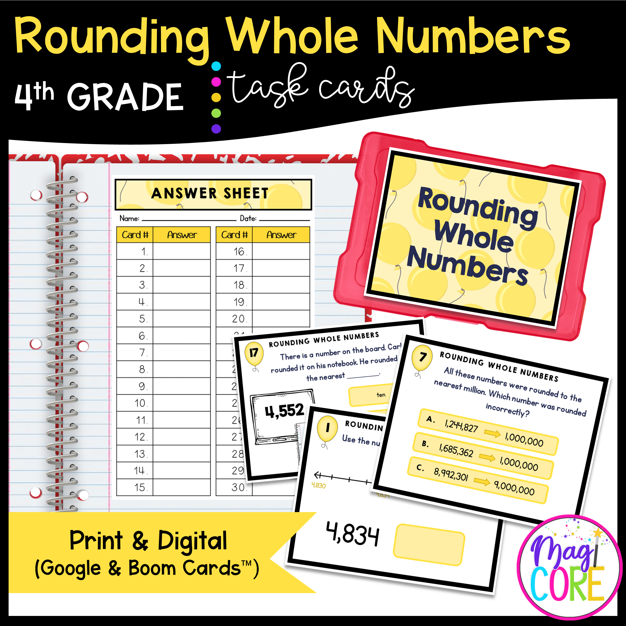 Number & Operations in Base Ten - 4th Grade Math Task Card Bundle - Image 10