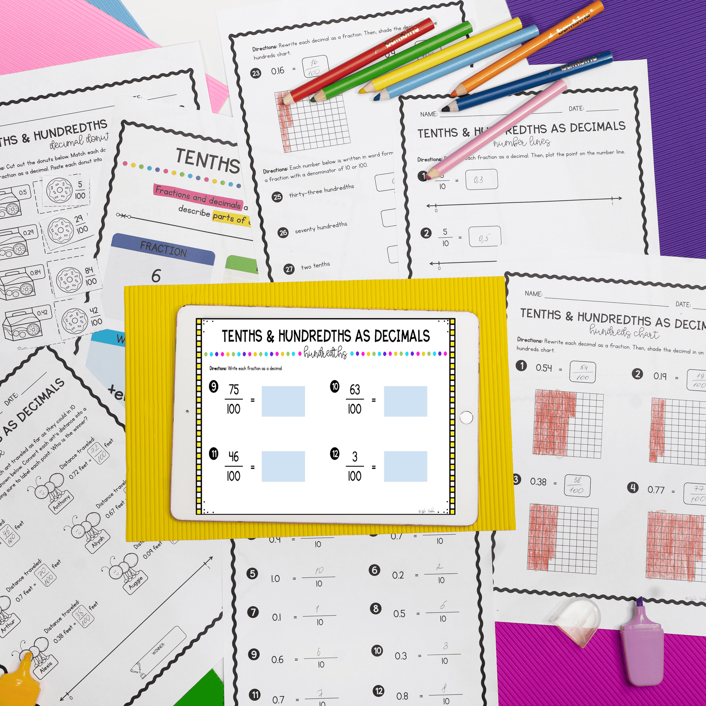 Convert Fractions to Decimals - 4th Grade Math - Print & Digital - 4.NF.C.6 - Image 7