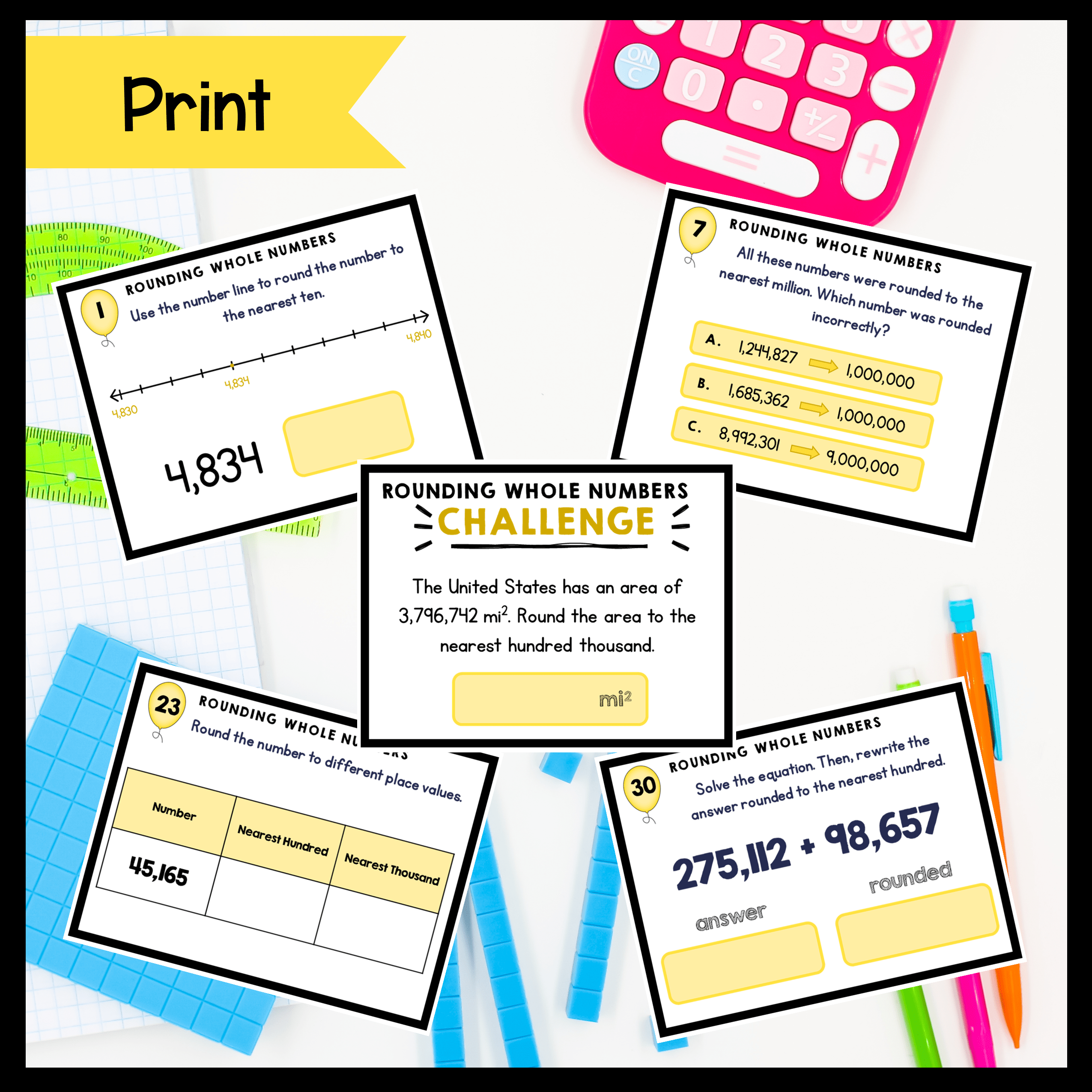 Number & Operations in Base Ten - 4th Grade Math Task Card Bundle - Image 11