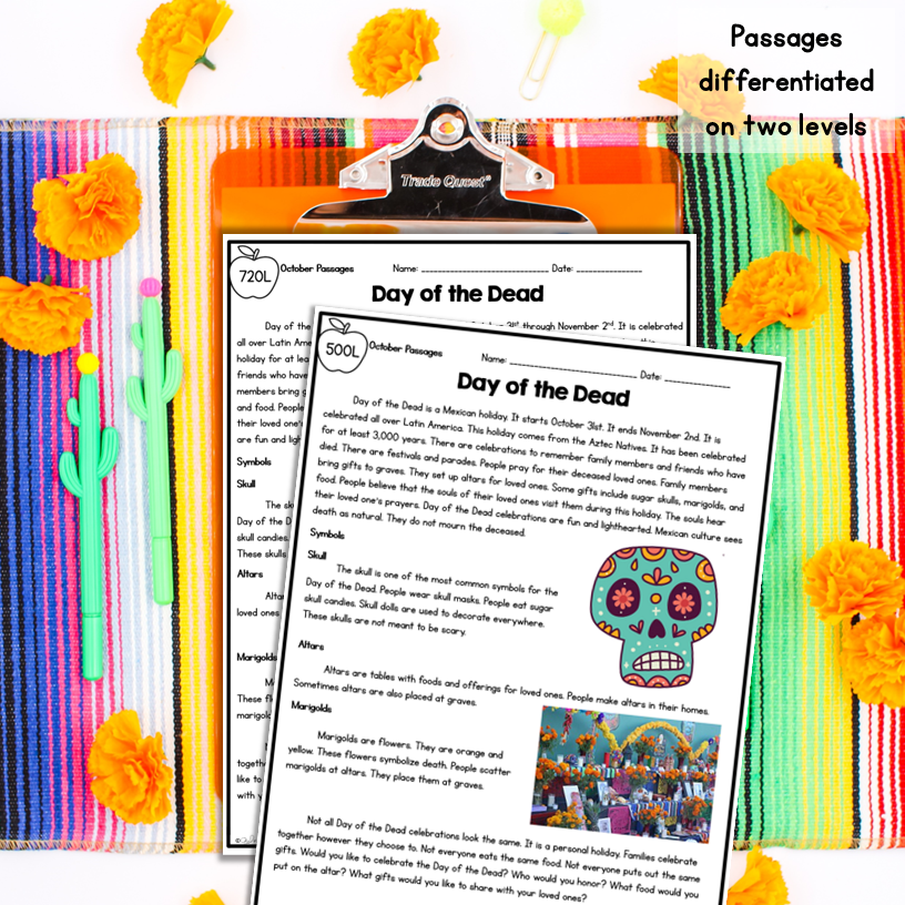 October Lexile Leveled Differentiated Reading Passages - 2nd & 3rd Grade - Image 2