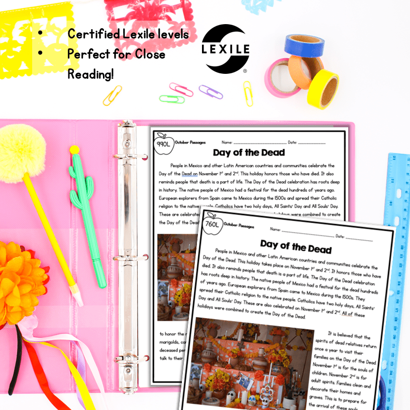 October Lexile Leveled Differentiated Reading Passages - 4th & 5th Grade - Image 3