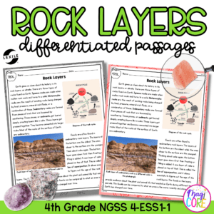 Rock Layers NGSS 4-ESS1-1 - Science Differentiated Passages