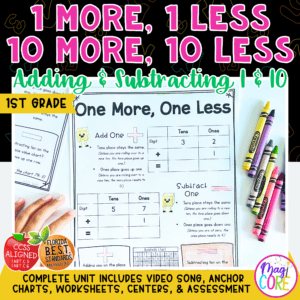 1 more, 1 less & 10 more, 10 less - 1st Grade Math - 1.NBT.C.5 | 1.NBT.C.6
