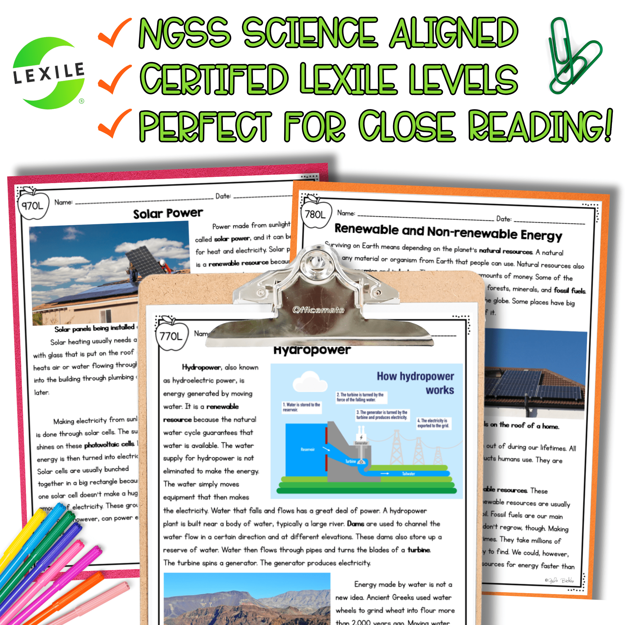 Renewable and Non-renewable Energy NGSS 4-ESS3-1 Science Differentiated Passages - Image 4