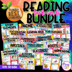 Florida BEST Reading Task Card GROWING Bundle 4th Grade