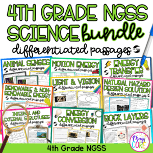 4th Grade NGSS Differentiated Science Passages GROWING Bundle