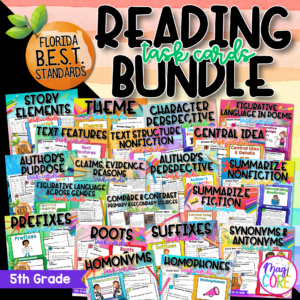 Florida BEST Reading Task Card Bundle - 5th Grade