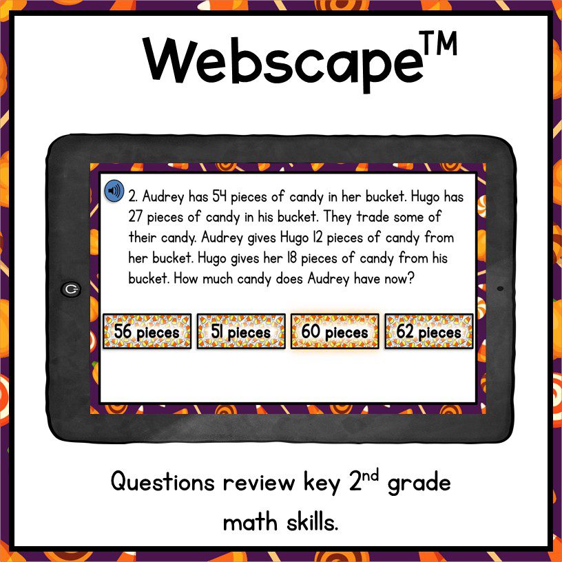 Halloween Math Review Escape Room & Webscape™ Digital Activities - 2nd Grade - Image 12