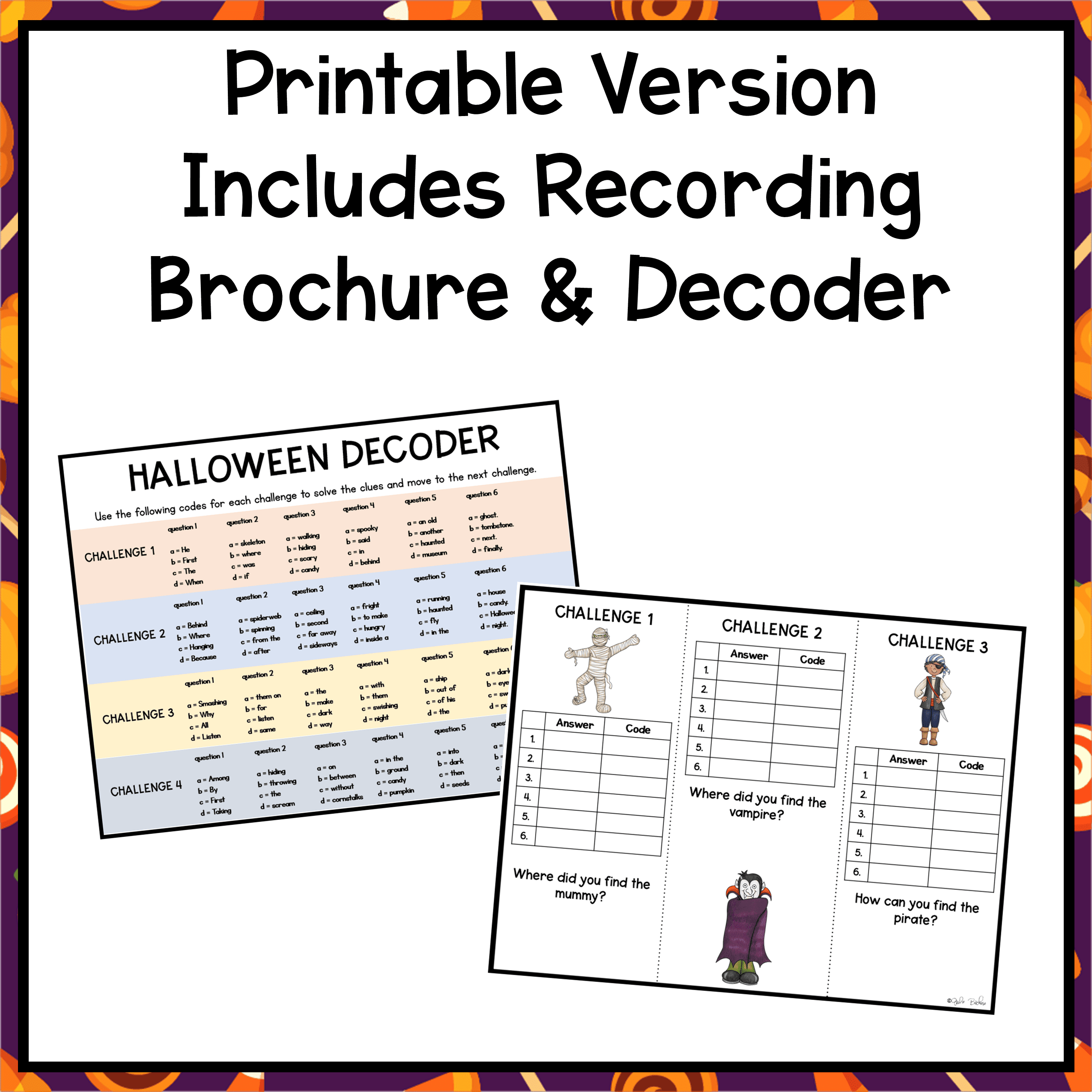 Halloween Math Review Escape Room 4th Grade Multiply Divide Place Value Fraction - Image 14