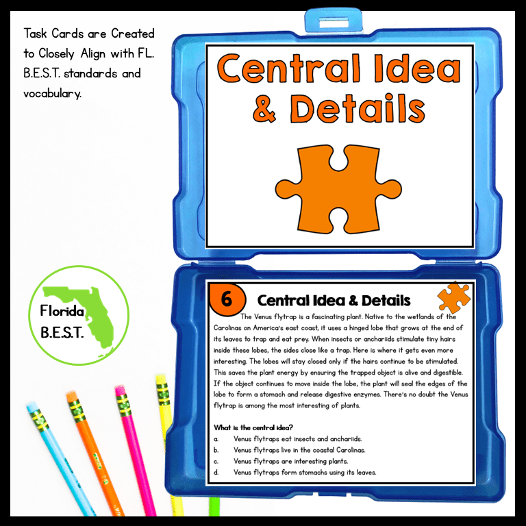 Florida BEST Reading Task Card Bundle 4th Grade - Image 2