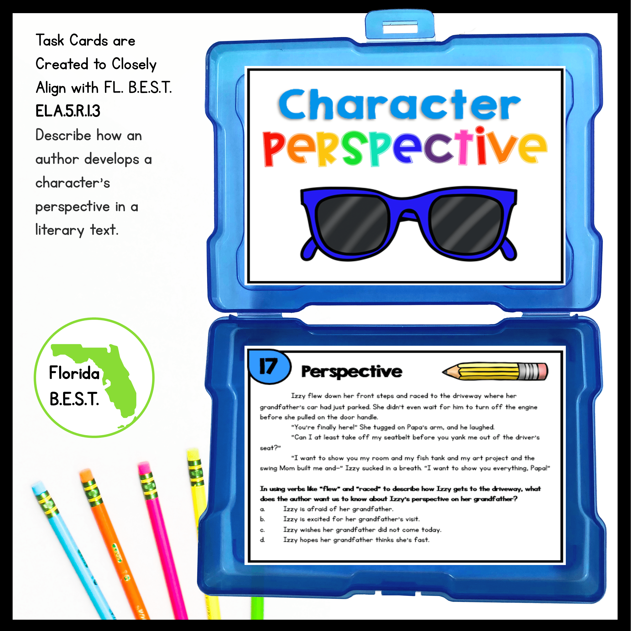 Character Perspective Task Cards - 5th Grade FL BEST - ELA.5.R.1.3 - Image 2