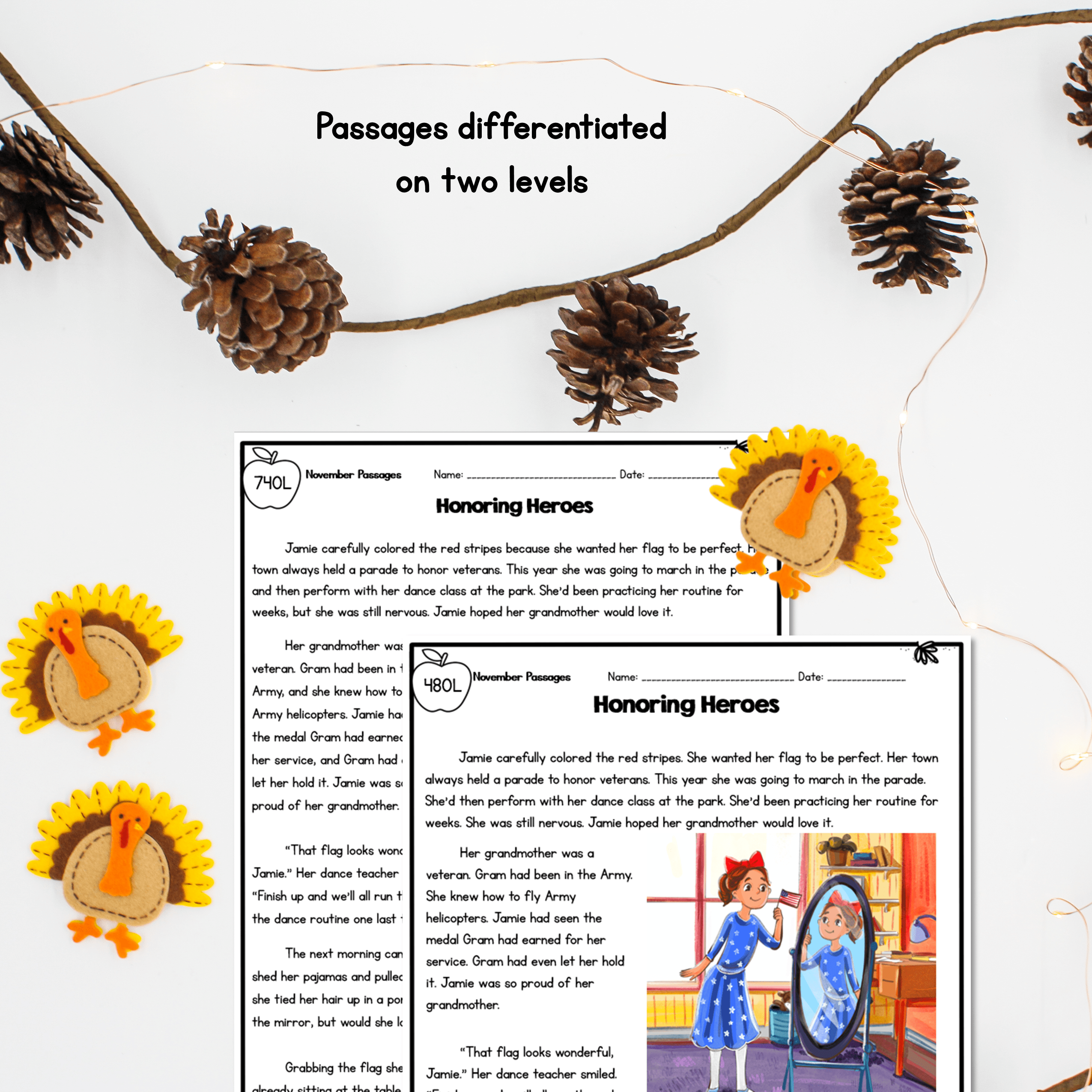 November Lexile Leveled Differentiated Reading Passages - 2nd & 3rd Grade - Image 2