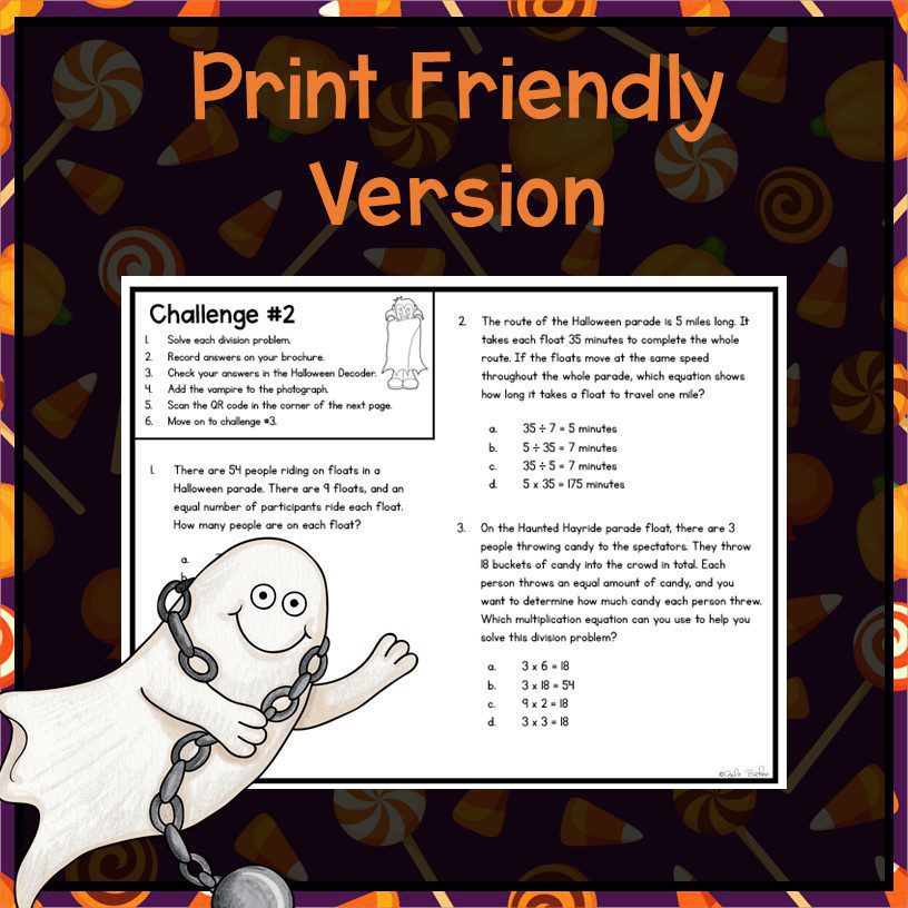 Halloween Math Review Escape Room 3rd Grade Digital Multiply Divide Place Value - Image 3