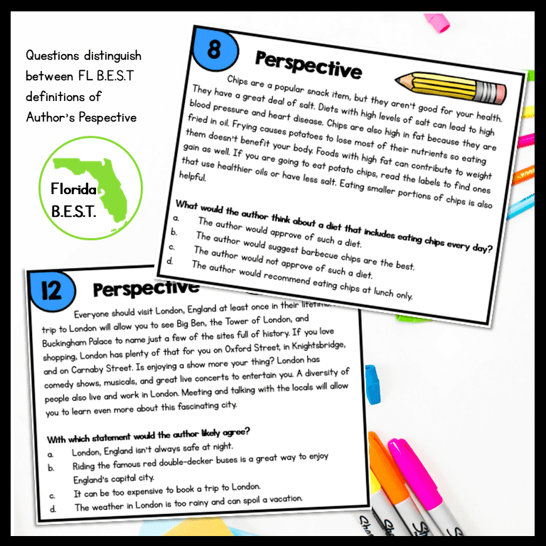 Florida BEST Reading Task Card Bundle 4th Grade - Image 3