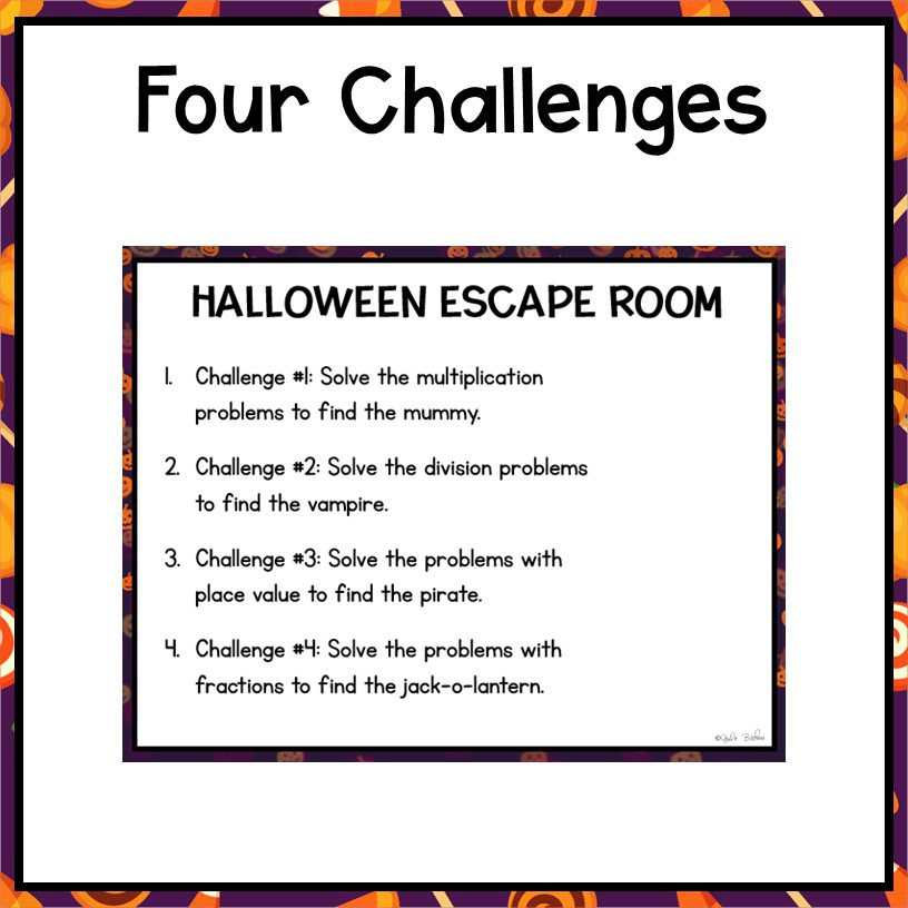 Halloween Math Review Escape Room 3rd Grade Digital Multiply Divide Place Value - Image 5