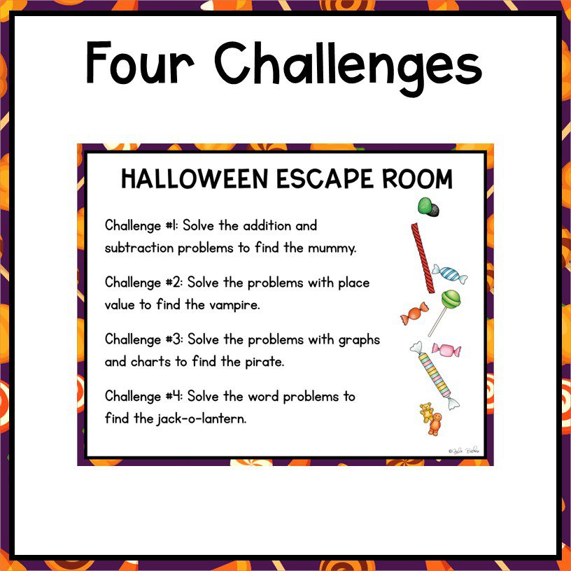 Halloween Math Review Escape Room & Webscape™ Digital Activities - 2nd Grade - Image 5