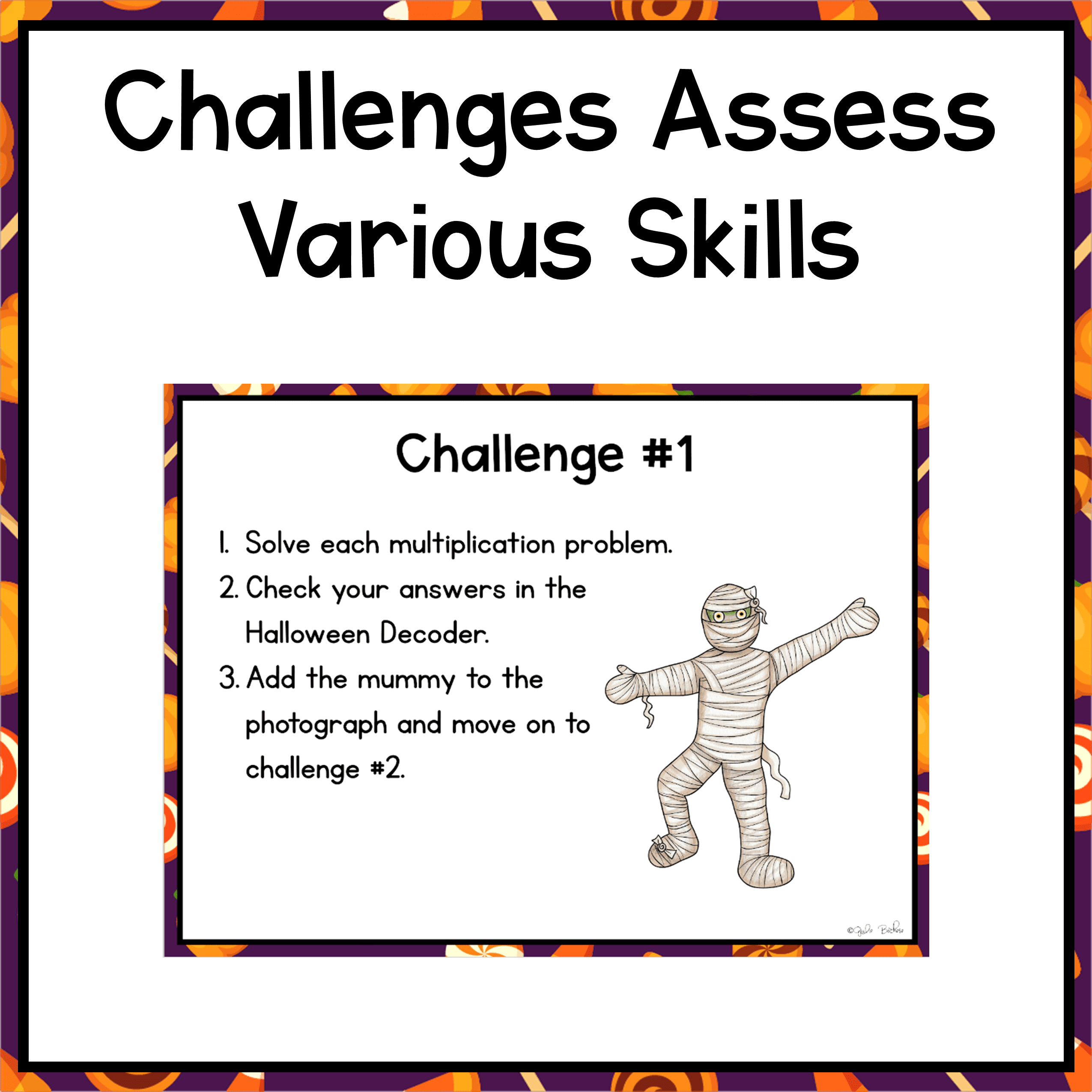 Halloween Math Review Escape Room 4th Grade Multiply Divide Place Value Fraction - Image 6