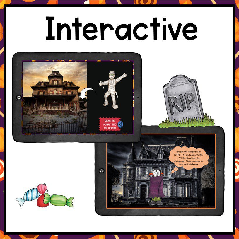 Halloween Math Review Escape Room & Webscape™ Digital Activities - 2nd Grade - Image 7