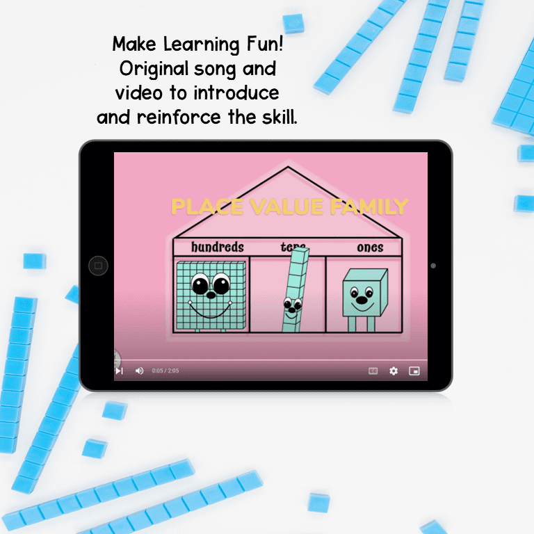 Music and media will help retain concepts and vocabulary for teaching place value 1.NBT.B.2
