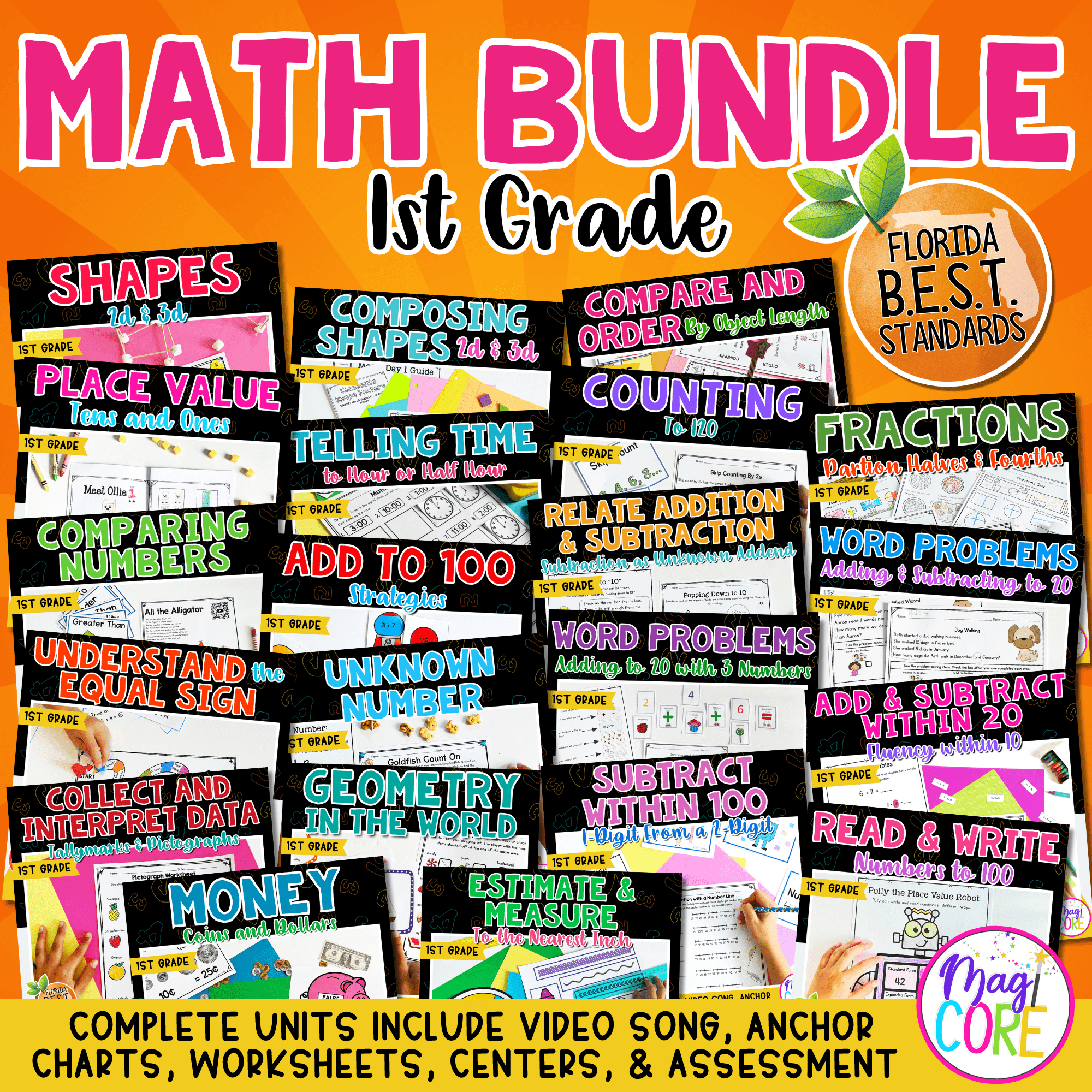 1st Grade Math Curriculum Bundle - Florida BEST Aligned