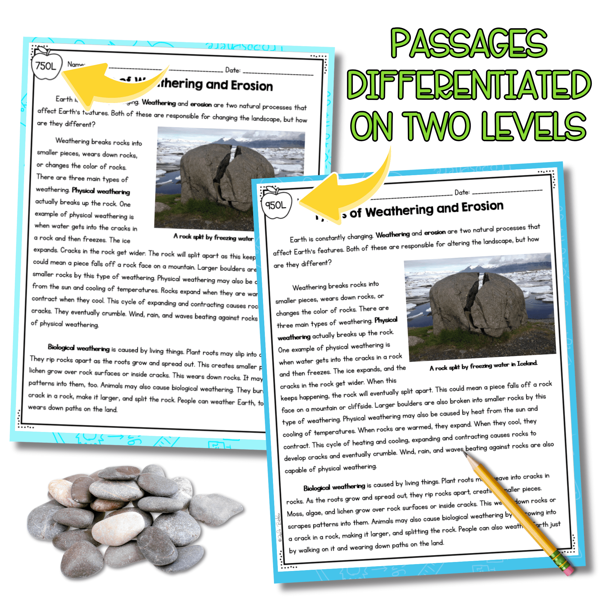 Weathering and Erosion NGSS 4-ESS2-1 - Science Differentiated Passages - Image 2