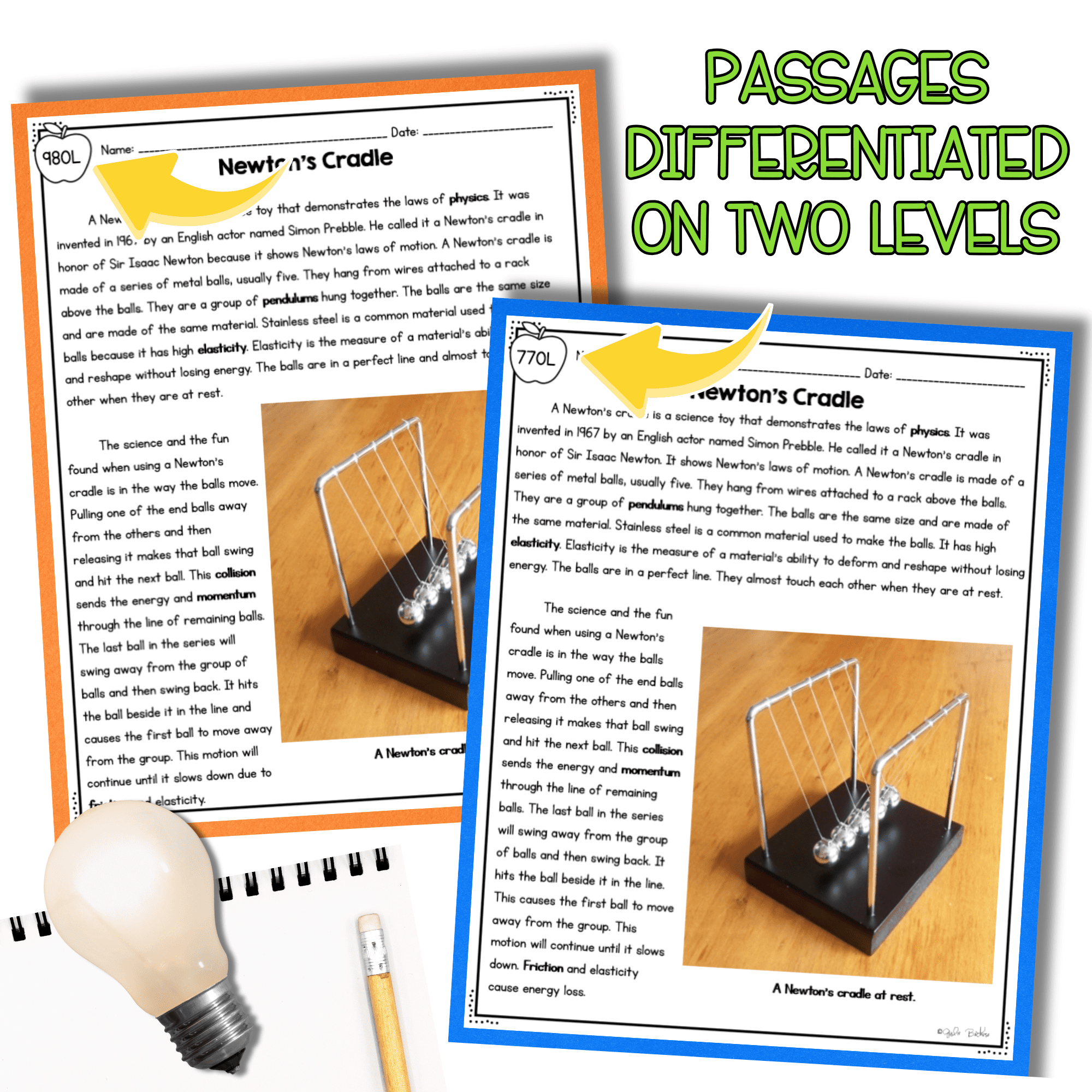 Energy in Collisions NGSS 4-PS3-3 - Science Differentiated Passages - Image 2