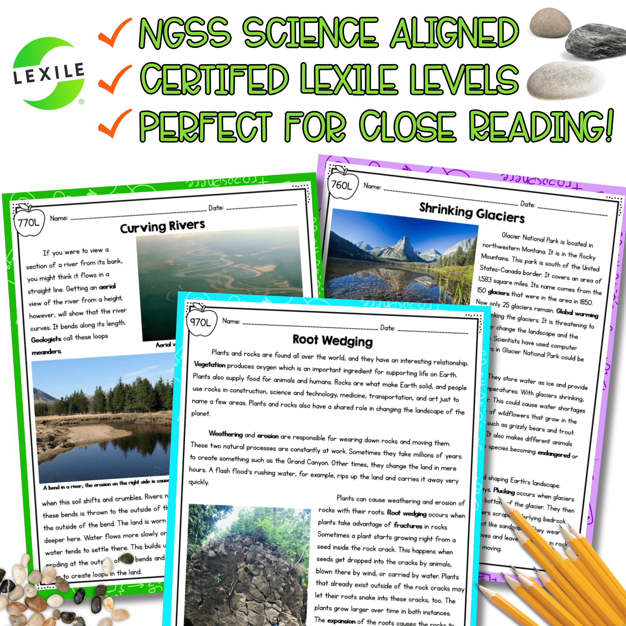 Weathering and Erosion NGSS 4-ESS2-1 - Science Differentiated Passages - Image 4