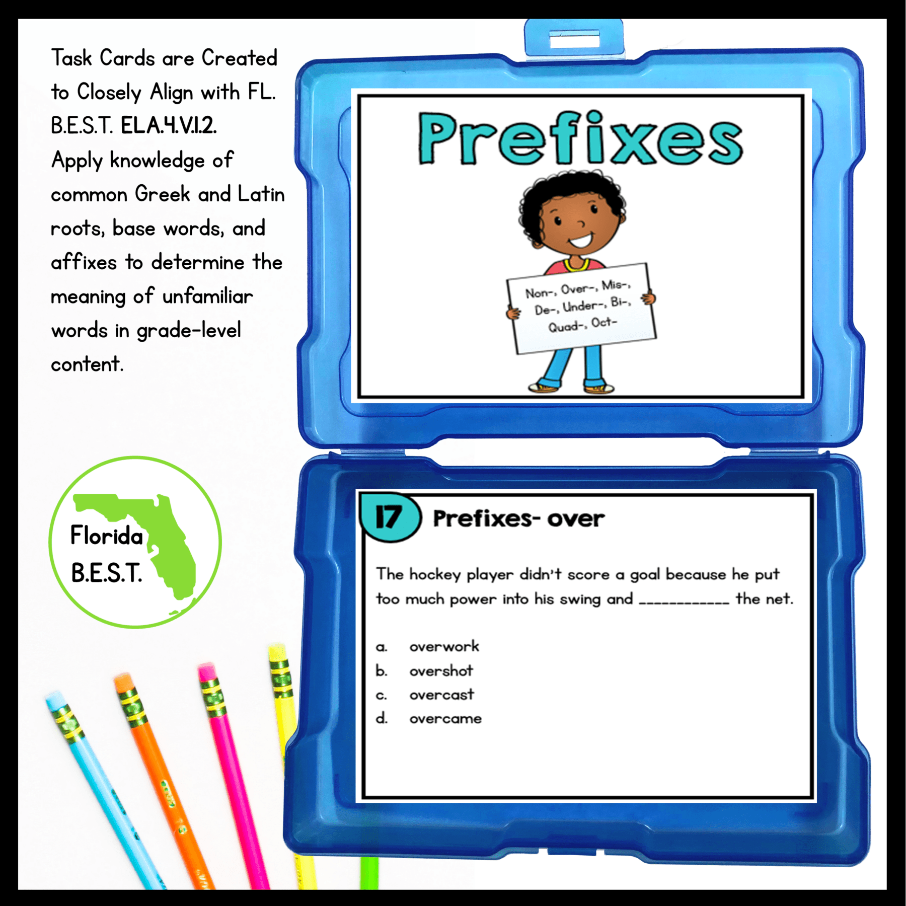 Prefixes Task Cards - 4th Grade FL BEST - ELA.4.V.1.2 - Image 2