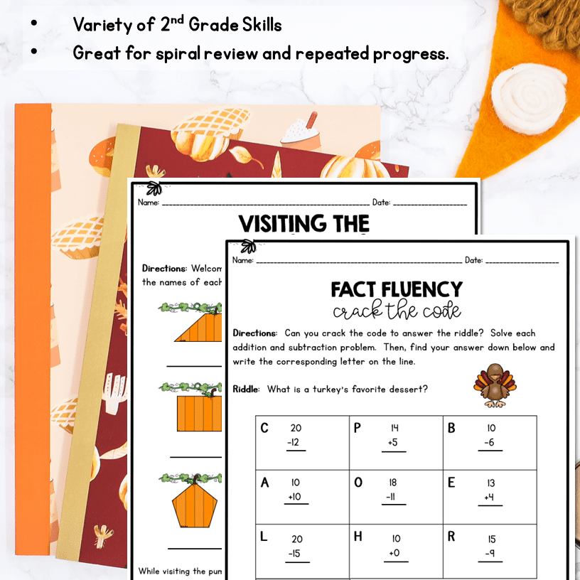 Month of November Math Practice - 2nd Grade - Image 3