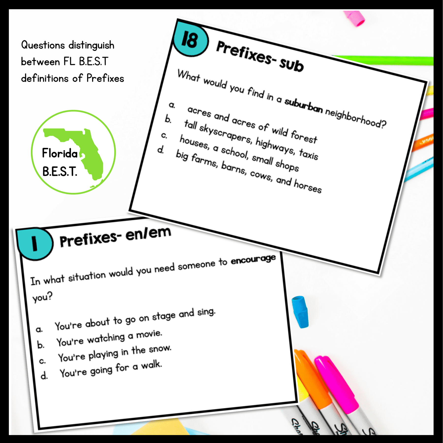 Prefixes Task Cards - 5th Grade FL BEST - ELA.5.V.1.2 - Image 3