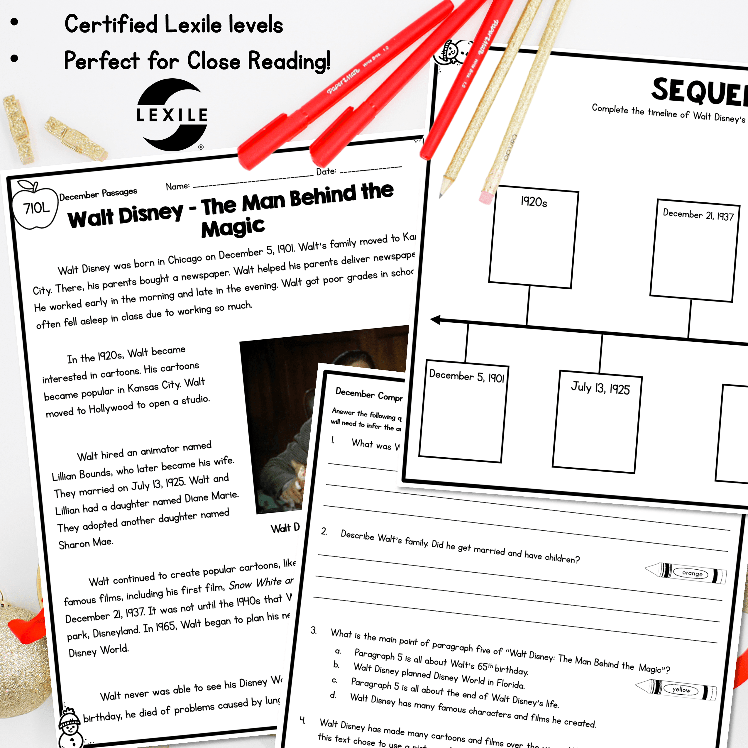 December Lexile Leveled Differentiated Reading Passages - 2nd & 3rd Grade - Image 3