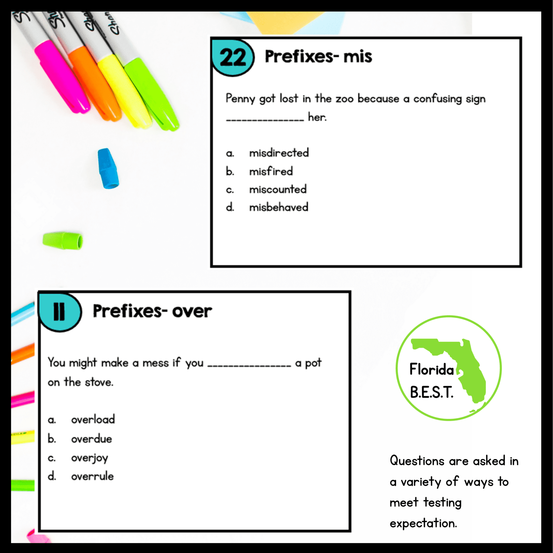 Prefixes Task Cards - 4th Grade FL BEST - ELA.4.V.1.2 - Image 4