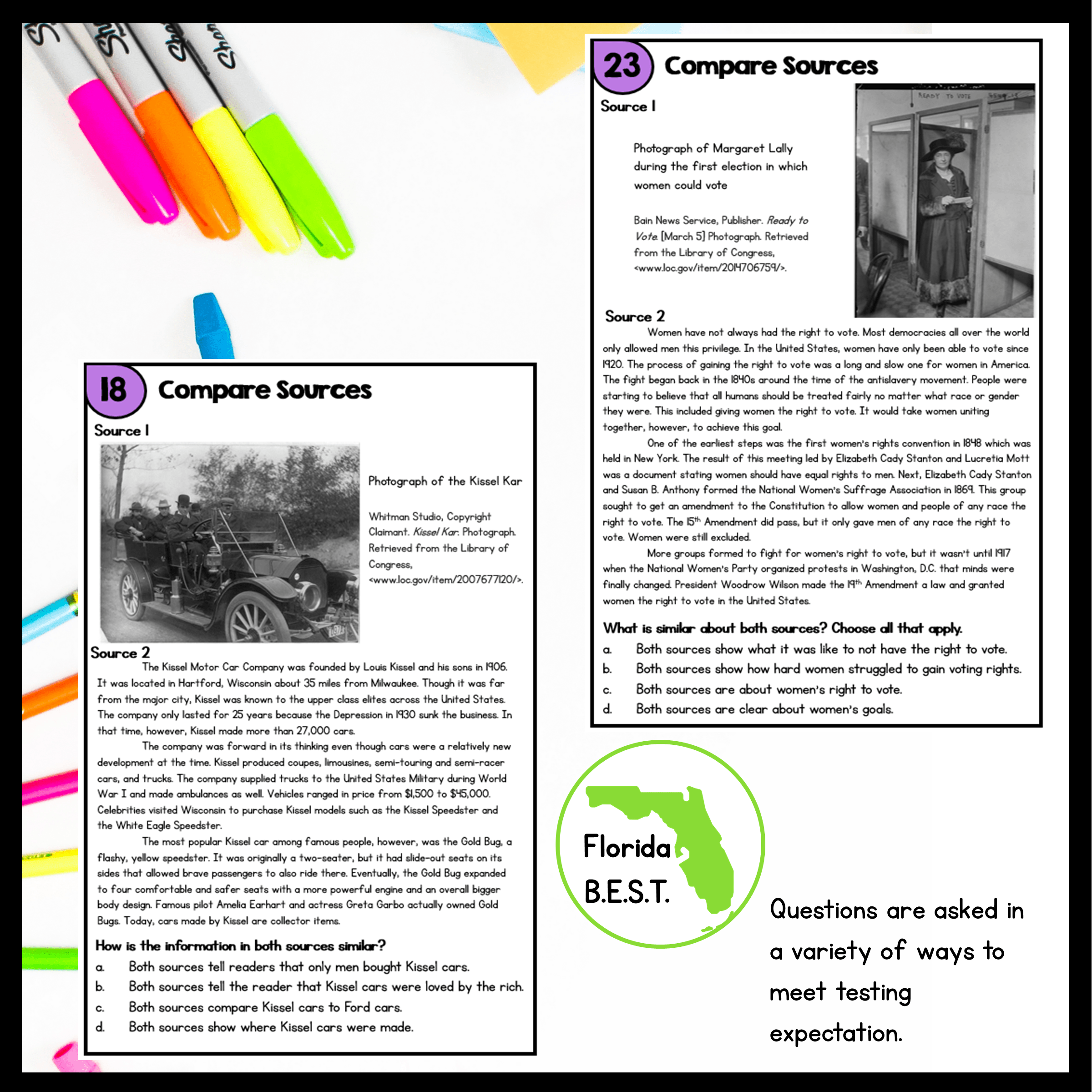 Compare and Contrast Task Cards - 4th & 5th Grade - FL BEST ELA.4.R.3.3/5.R.3.3 - Image 4