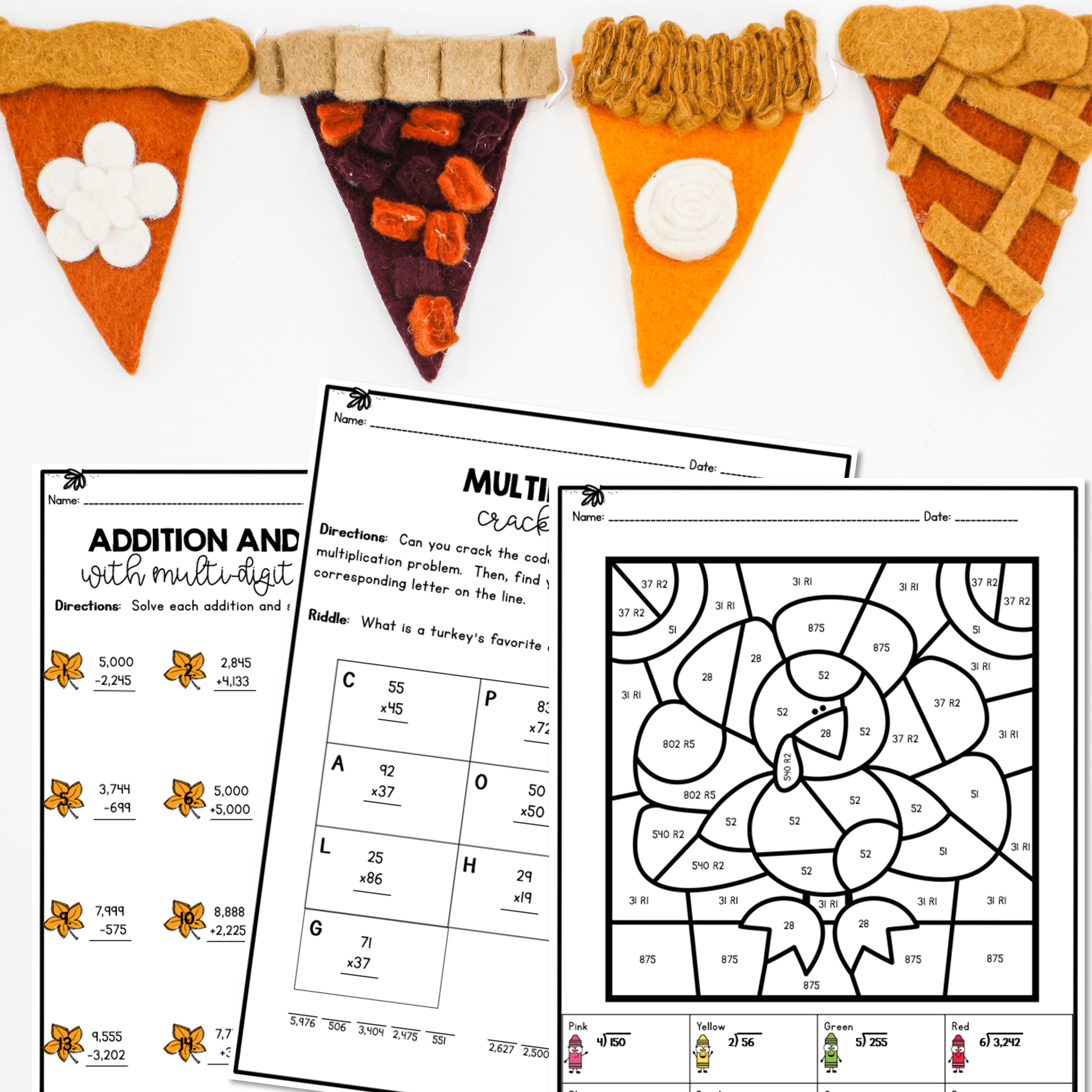 Month of November Math Practice - 4th Grade - Image 4